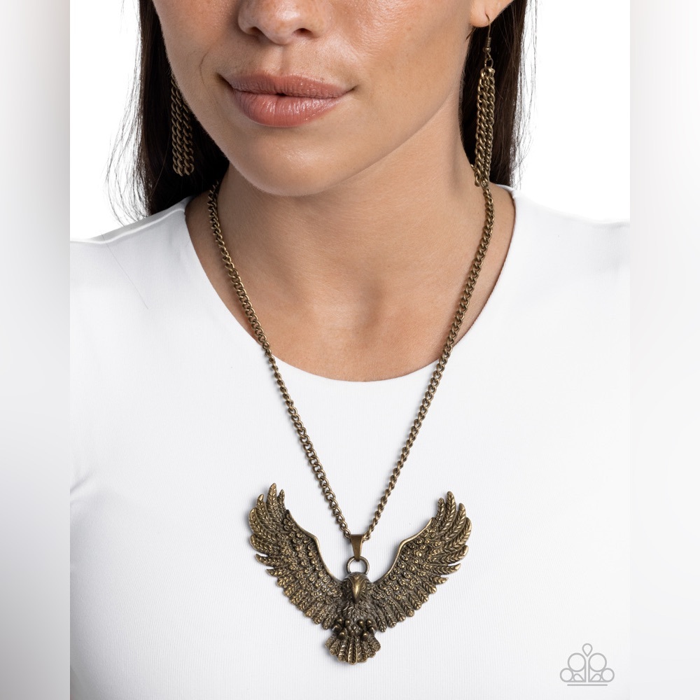 Edgy Eagle - Brass Necklace